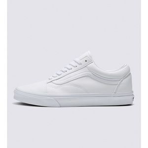 White leather old school vans! Size 9w 7.5m